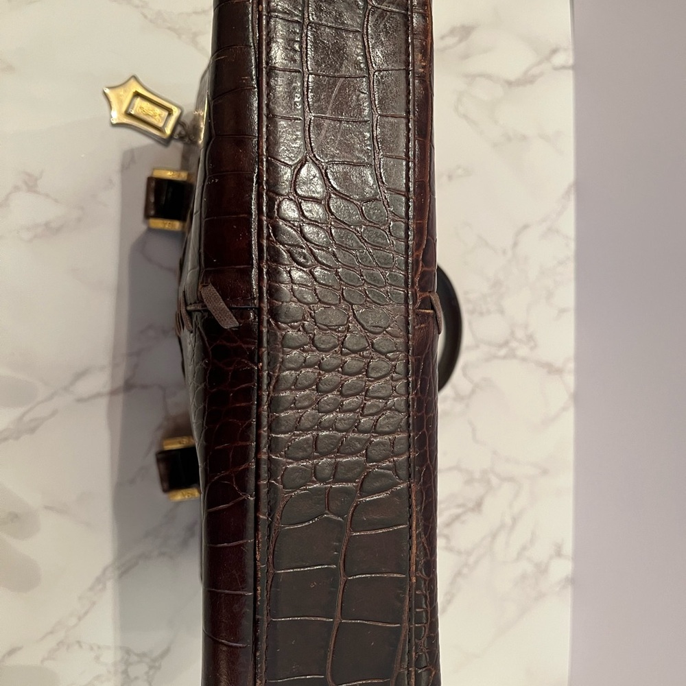 Yves Saint Laurent Vintage Rare Crock Embossed Handbag - Picture 11 of 15